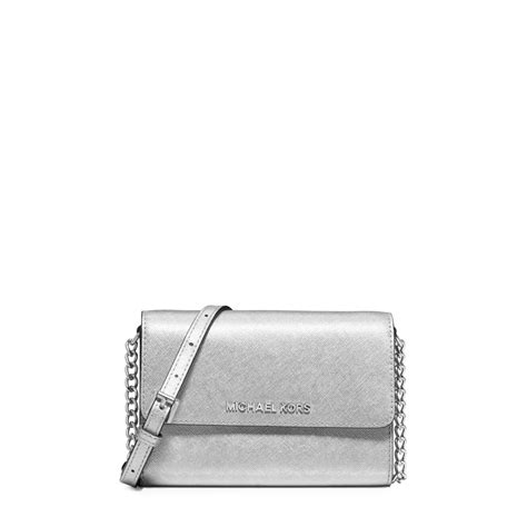 michael michael kors jet set travel crossbody silber|Michael Kors jetsetter crossbody.